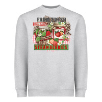 Heather Grey farm fresh strawberries Heavyweight Sweatshirt - Zillion Design Studio