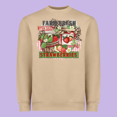 Farm Fresh Strawberries Heavyweight Sweatshirt Designed By Zillion Design Studio