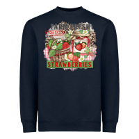Navy farm fresh strawberries Heavyweight Sweatshirt - Zillion Design Studio