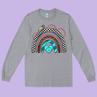 Race Rainbow Long Sleeve Tee Designed By Adodesignshop