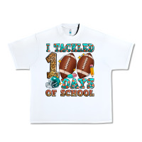 White i tackled 100 days of school american football Urban Heavy Tee - Zillion Design Studio