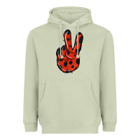 Matcha Ladybug Peace Sign Heavyweight Hoodie - Jasminsmagicworld