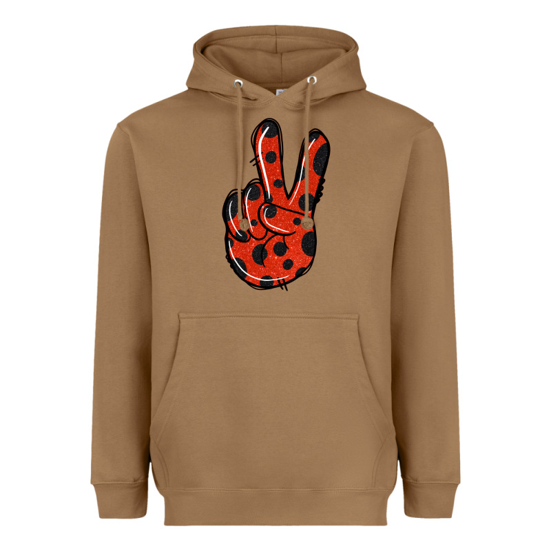 Ladybug Peace Sign Heavyweight Hoodie by Jasminsmagicworld | Teevron