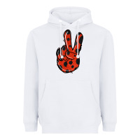 White Ladybug Peace Sign Heavyweight Hoodie - Jasminsmagicworld