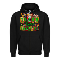 Black teach love inspire with Christmas and teacher elements Zipper Hoodie - AdoDesignShop