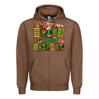 Chestnut teach love inspire with Christmas and teacher elements Zipper Hoodie - AdoDesignShop