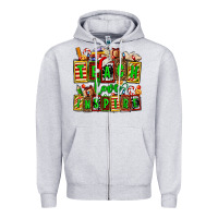 Heather Grey teach love inspire with Christmas and teacher elements Zipper Hoodie - AdoDesignShop