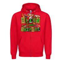 Red teach love inspire with Christmas and teacher elements Zipper Hoodie - AdoDesignShop
