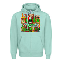 Seafoam teach love inspire with Christmas and teacher elements Zipper Hoodie - AdoDesignShop