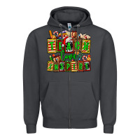 Smoke teach love inspire with Christmas and teacher elements Zipper Hoodie - AdoDesignShop