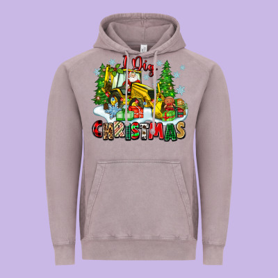 I Dig Christmas Vintage Hoodie Designed By Zillion Design Studio