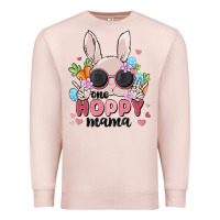 Pale Pink one hoppy mama Premium Sweatshirt - MaliasSmallBusiness