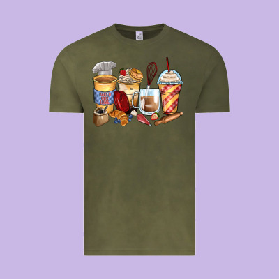 Bakery Coffee Cups Vintage Tee Designed By Zillion Design Studio