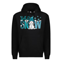 Black let it snow with cute snowman bbs Premium Hoodie - BundleAndBundleShop
