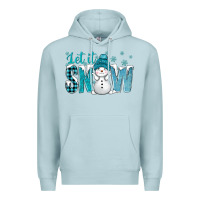 Blue Mist let it snow with cute snowman bbs Premium Hoodie - BundleAndBundleShop