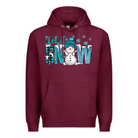 Burgundy let it snow with cute snowman bbs Premium Hoodie - BundleAndBundleShop