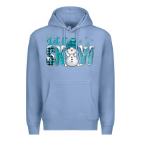 Colony Blue let it snow with cute snowman bbs Premium Hoodie - BundleAndBundleShop