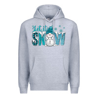 Heather Grey let it snow with cute snowman bbs Premium Hoodie - BundleAndBundleShop