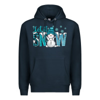 Navy let it snow with cute snowman bbs Premium Hoodie - BundleAndBundleShop
