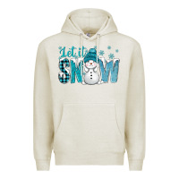 Oatmeal Heather let it snow with cute snowman bbs Premium Hoodie - BundleAndBundleShop