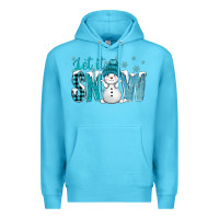 Ocean Blue let it snow with cute snowman bbs Premium Hoodie - BundleAndBundleShop