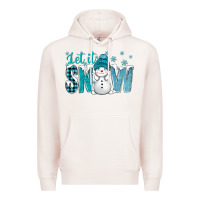 Pale Pink let it snow with cute snowman bbs Premium Hoodie - BundleAndBundleShop