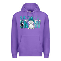 Purple let it snow with cute snowman bbs Premium Hoodie - BundleAndBundleShop