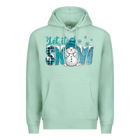 Seafoam let it snow with cute snowman bbs Premium Hoodie - BundleAndBundleShop