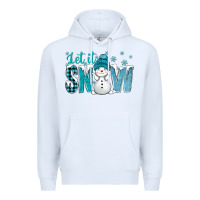 White let it snow with cute snowman bbs Premium Hoodie - BundleAndBundleShop
