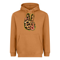 Meerkat Leopard Floral Peace Sign Heavyweight Hoodie - Jasminsmagicworld