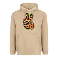 Mushroom Leopard Floral Peace Sign Heavyweight Hoodie - Jasminsmagicworld