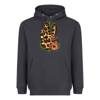 Smoke Leopard Floral Peace Sign Heavyweight Hoodie - Jasminsmagicworld