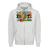 Dove Grey santa's favorite teacher Zipper Hoodie - AdoDesignShop