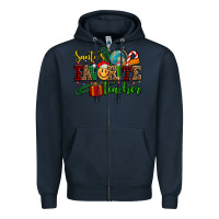 Navy santa's favorite teacher Zipper Hoodie - AdoDesignShop