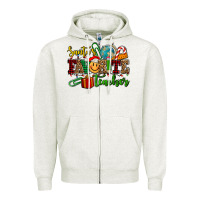 Oatmeal Heather santa's favorite teacher Zipper Hoodie - AdoDesignShop