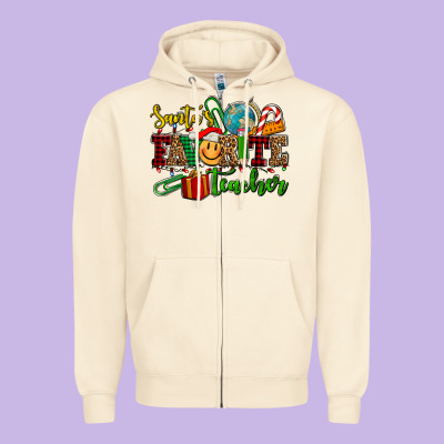 Santa's Favorite Teacher Zipper Hoodie Designed By Adodesignshop