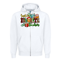 White santa's favorite teacher Zipper Hoodie - AdoDesignShop