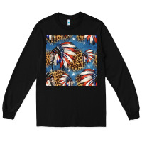Black 4th of july indian headdress seamless pattern Long Sleeve Tee - HRA Design Shop