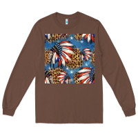 Chestnut 4th of july indian headdress seamless pattern Long Sleeve Tee - HRA Design Shop