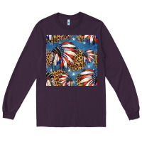 Plum 4th of july indian headdress seamless pattern Long Sleeve Tee - HRA Design Shop