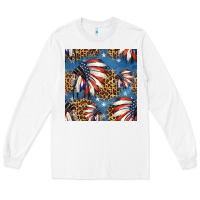 4th Of July Indian Headdress Seamless Pattern Long Sleeve Tee | Teevron