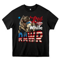Black Red White Rawr Dinosaur T-Rex Heavy Core Tee - LillyAllenDesigns