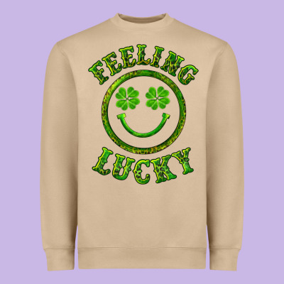 Heavyweight Sweatshirt feeling lucky with leopard