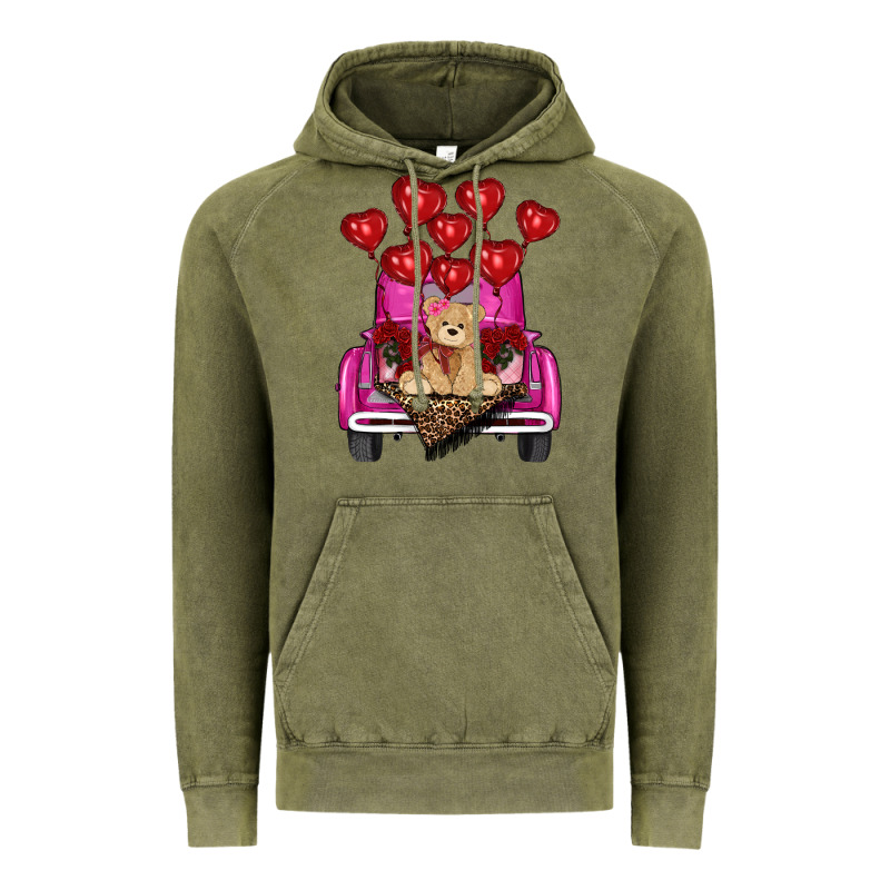 Valentine's Day Tedybear Truck Vintage Hoodie by RanaPortraitStore | Teevron