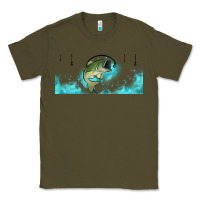Army Green jumping bass fishing 16oz libbey cup Classic Tee - HRA Design Shop