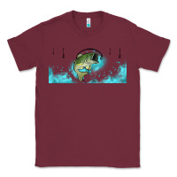 Burgundy jumping bass fishing 16oz libbey cup Classic Tee - HRA Design Shop