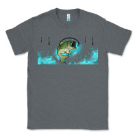 Charcoal Heather jumping bass fishing 16oz libbey cup Classic Tee - HRA Design Shop