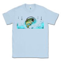 Dusty Blue jumping bass fishing 16oz libbey cup Classic Tee - HRA Design Shop