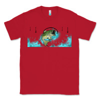 Red jumping bass fishing 16oz libbey cup Classic Tee - HRA Design Shop