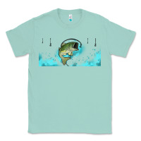 Seafoam jumping bass fishing 16oz libbey cup Classic Tee - HRA Design Shop